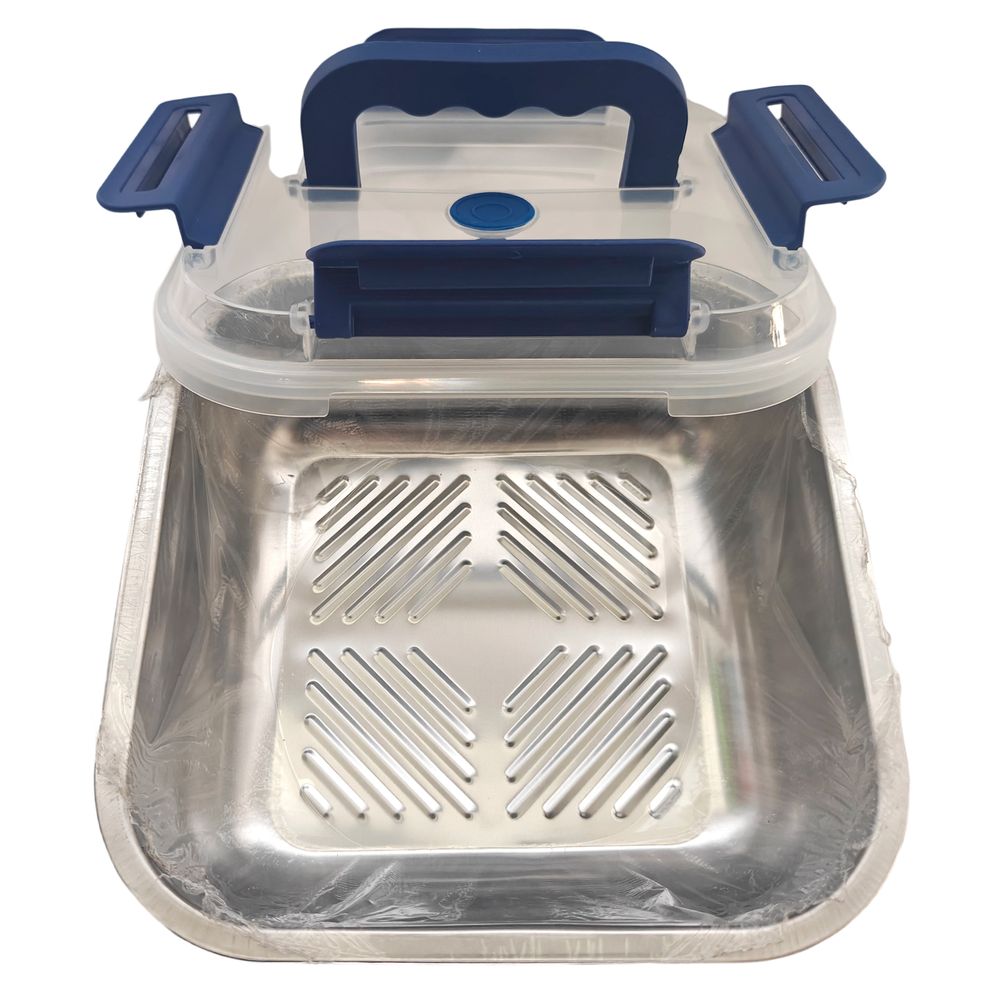 Yakimoto 2/4/6/8/10 PCS Extra-Large Stainless Steel Food Storage Containers With Blue Lids - Deep Design, Airtight Seal