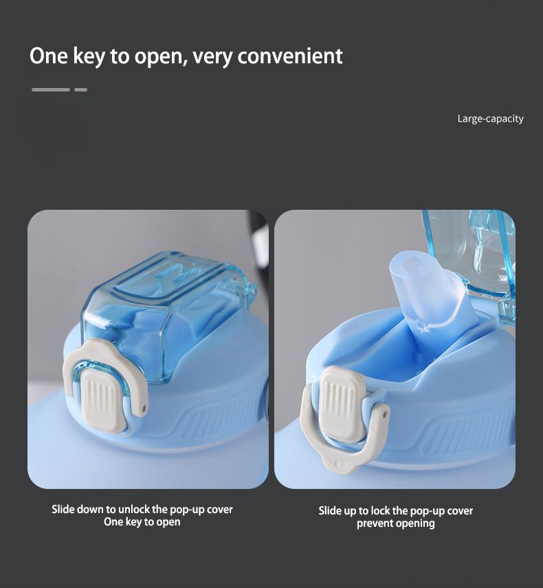 YCALLEY Sport Water Bottle Reminder Silicone Sith Straw Waterbottle Items Fitness Big Bottles 1500ML / 2300ML / 3800ML Sport